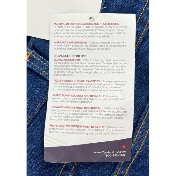 NWT Tyndale F290T Mens 42 x 31 Broken in Relaxed FR Flame Resistant Jeans USA - Picture 6 of 12